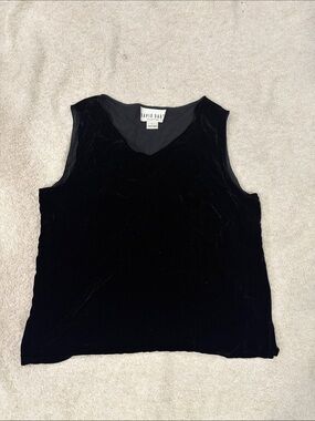 David Dart Collection Black Velvet V-Neck Tank Top